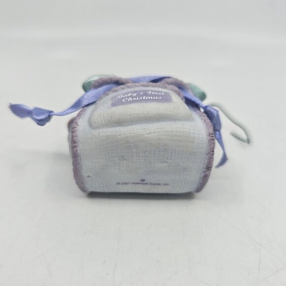 Vintage Hallmark Babys First Christmas Teddy Bear Tree Ornament Porcelain 2001 - Picture 7 of 12